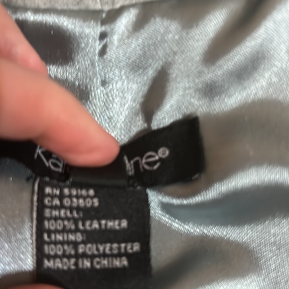 NWT Vintage Karen Kane Blue Leather Studded Jacket Small - Picture 7 of 10